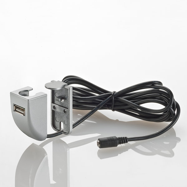 USB-Abdeckkappen für LED Bettleuchten, Silber, 2er-Set inklusive Netzteil