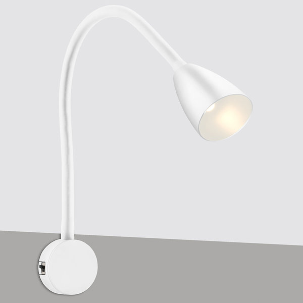 LED Bettleuchte RETRO, 1er Set Leseleuchte mit Netzteil, USB, Silbergrau